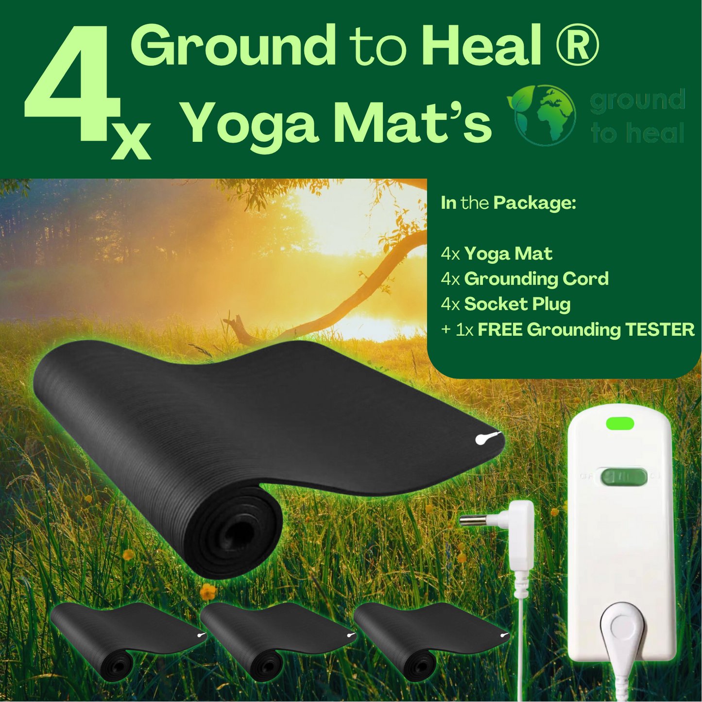 4x Ground to Heal® Yoga Mat