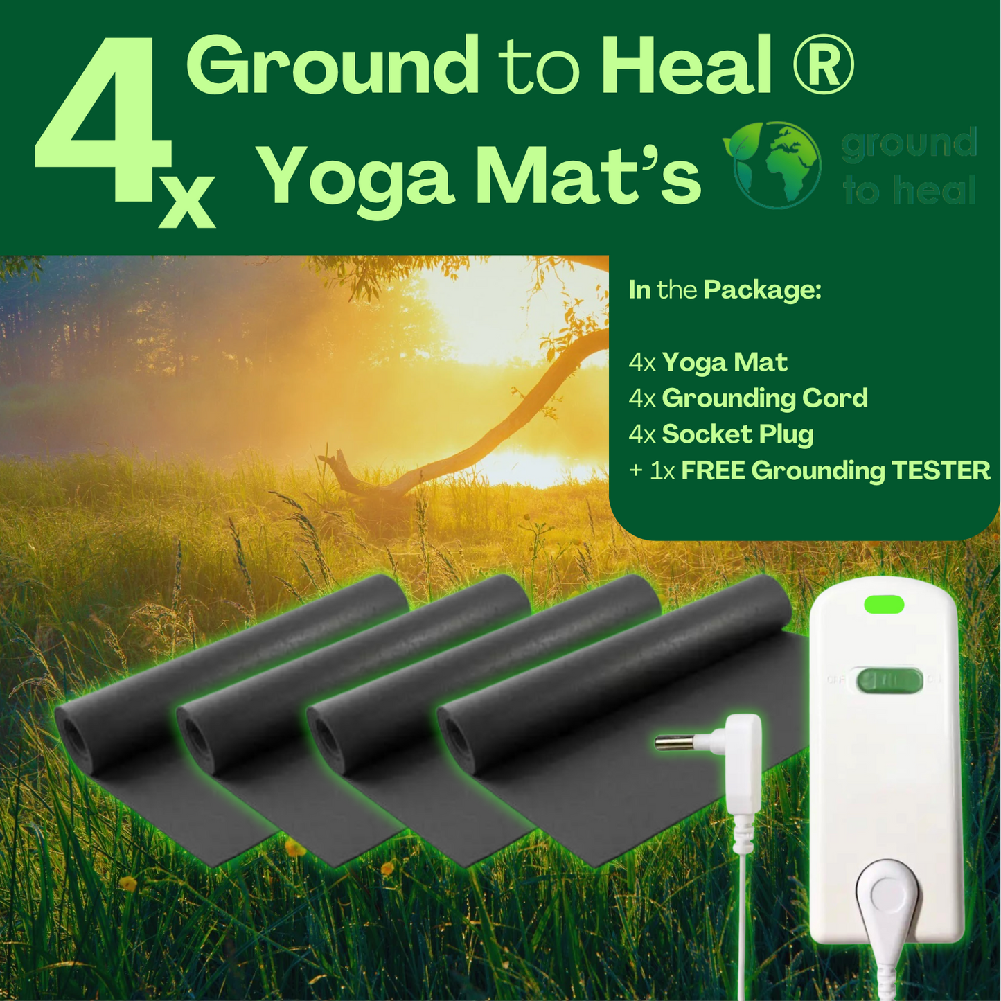 4x Ground to Heal® Yoga Mat