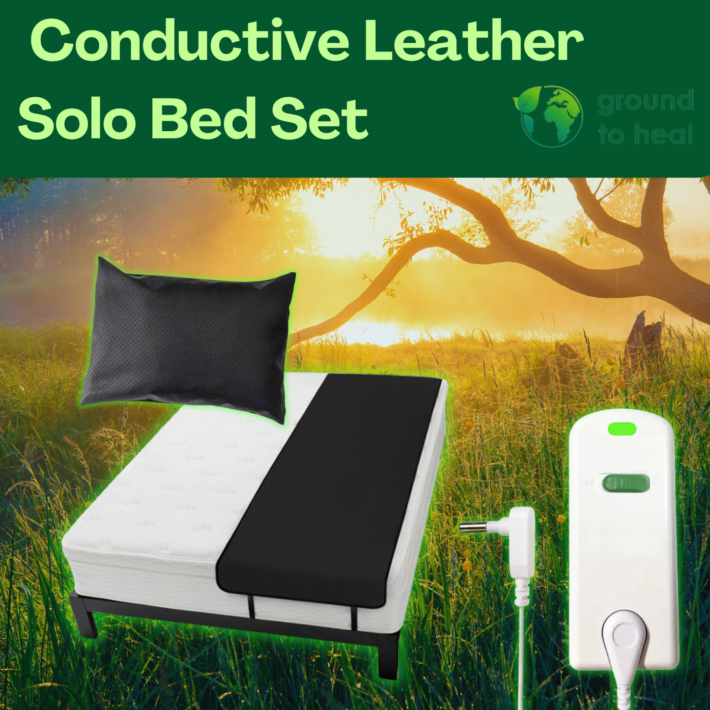 Ground to Heal® Solo Bed Set Conductive Leather