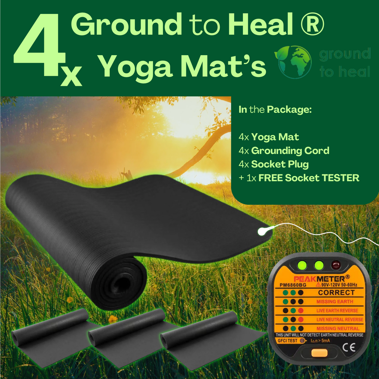 4x Ground to Heal® Yoga Mat