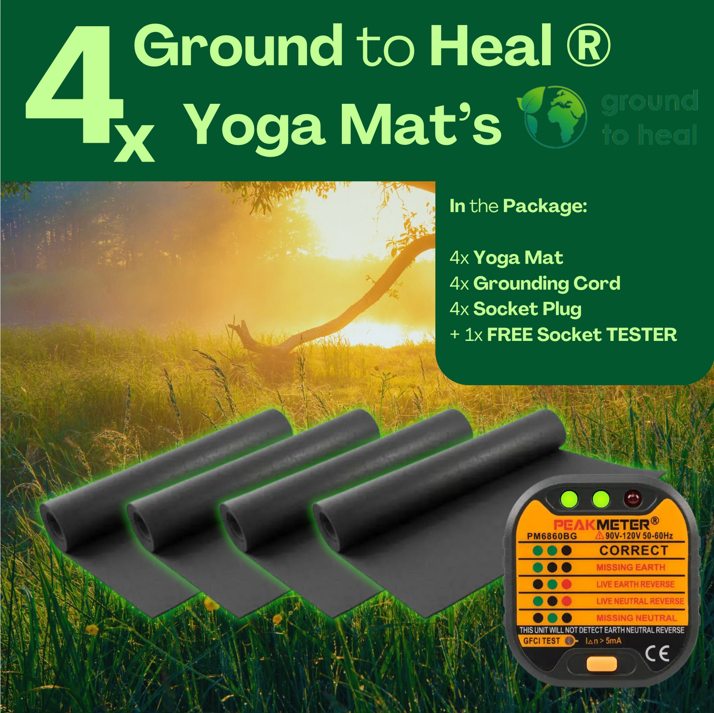 4x Ground to Heal® Yoga Mat