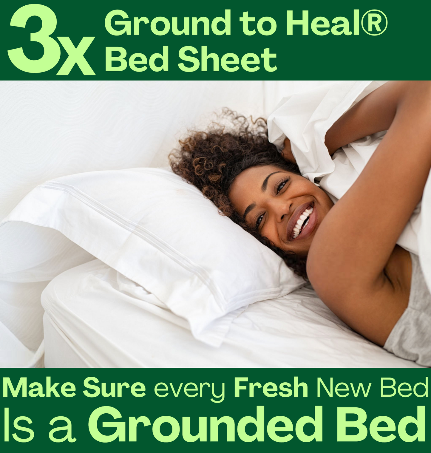 3x Ground to Heal® Fitted Bedsheet